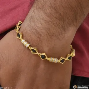 1 Gram Gold Plated Finely Detailed Design Rudraksha Bracelet For Men - Style C544