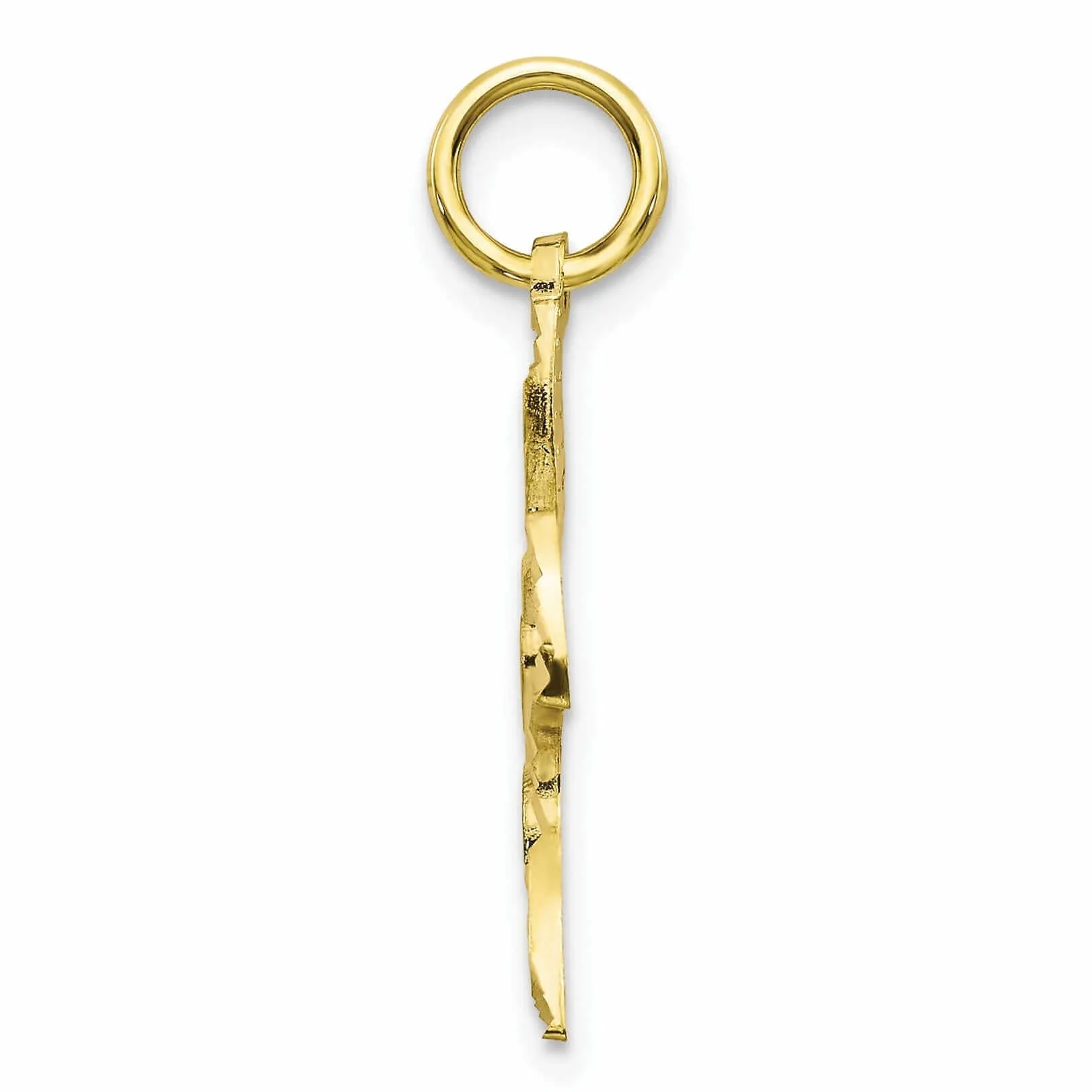 10k Yellow Gold Polished Satin Dove Pendant