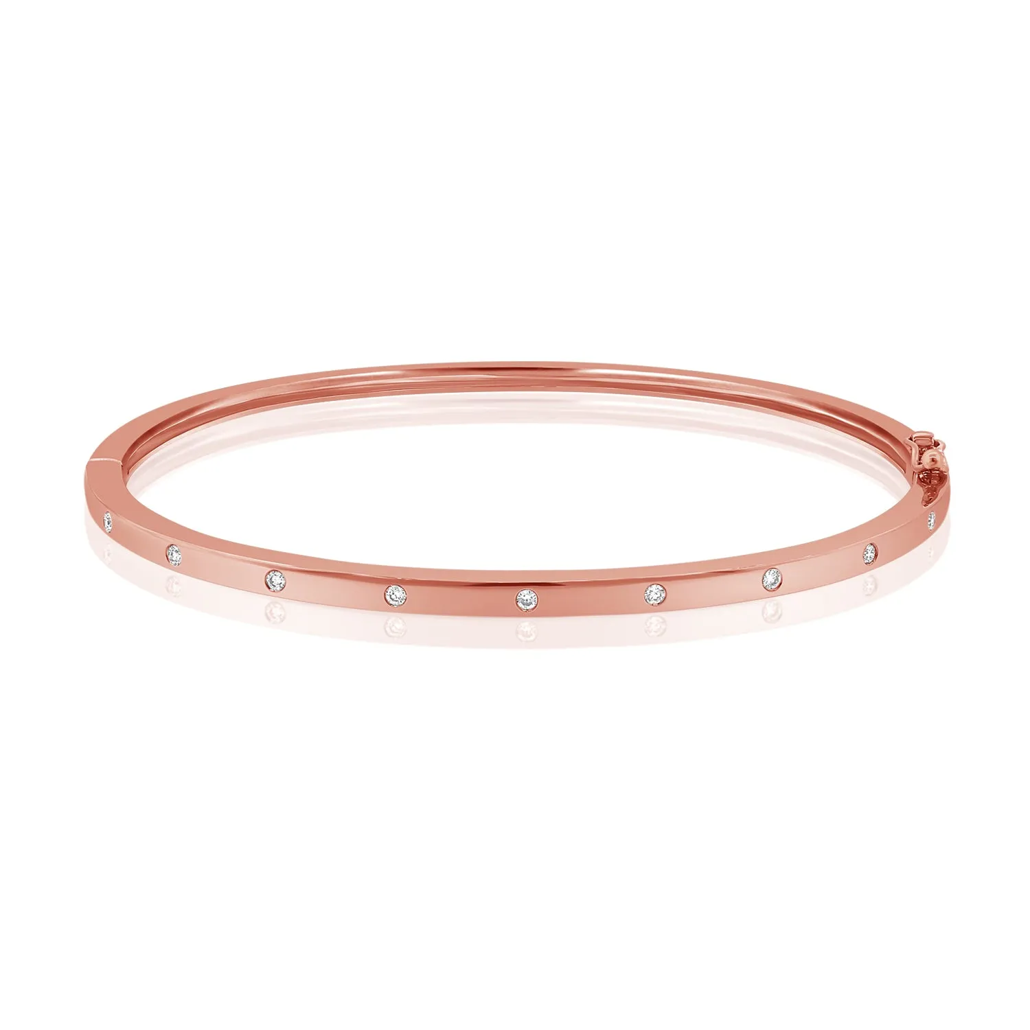 14k Gold & Diamond Bangle - 0.12ct