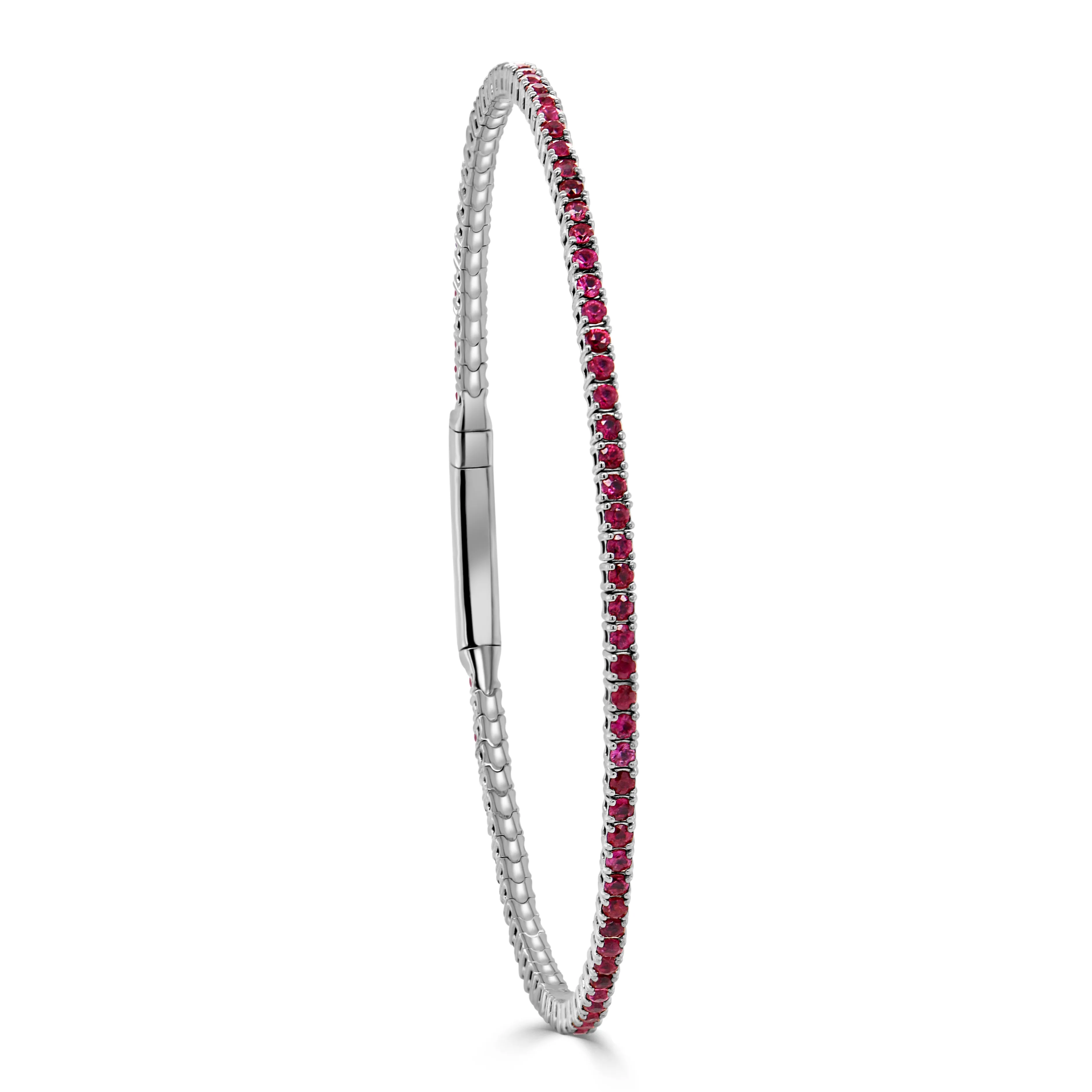 14K Gold & Ruby Flexible Eternity Bangle - 1.90ct