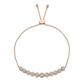 14K Rose Gold Diamond Bolo Bracelet