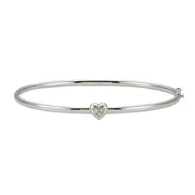 14K White .03 CTW Diamond Bangle Bracelet