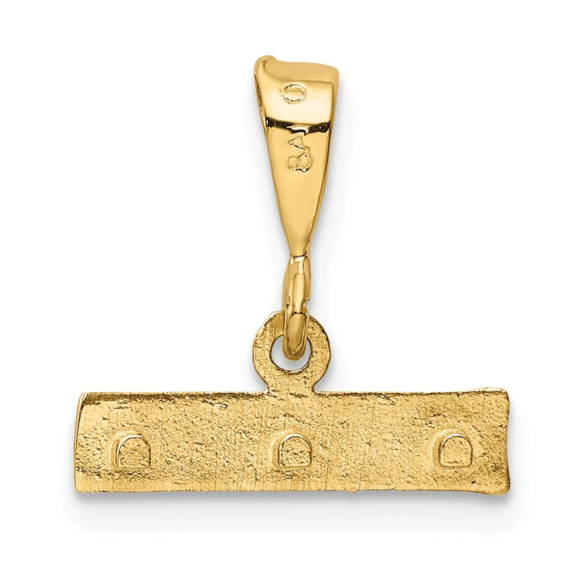 14k Yellow Gold Diamond Cut Finish Top Charm Pendant