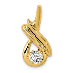 14k Yellow Gold Holds 5mm Stone Slide Pendant