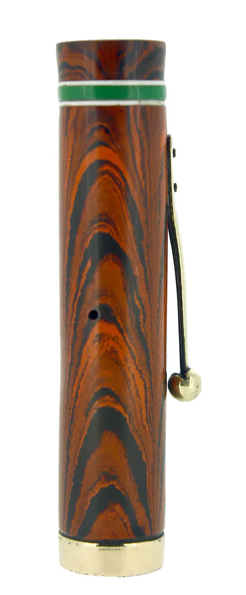 1920S WATERMAN #5 RED RIPPLE HARD RUBBER FOUNTAIN PEN CAP 18K GOLD FILLED TRIM