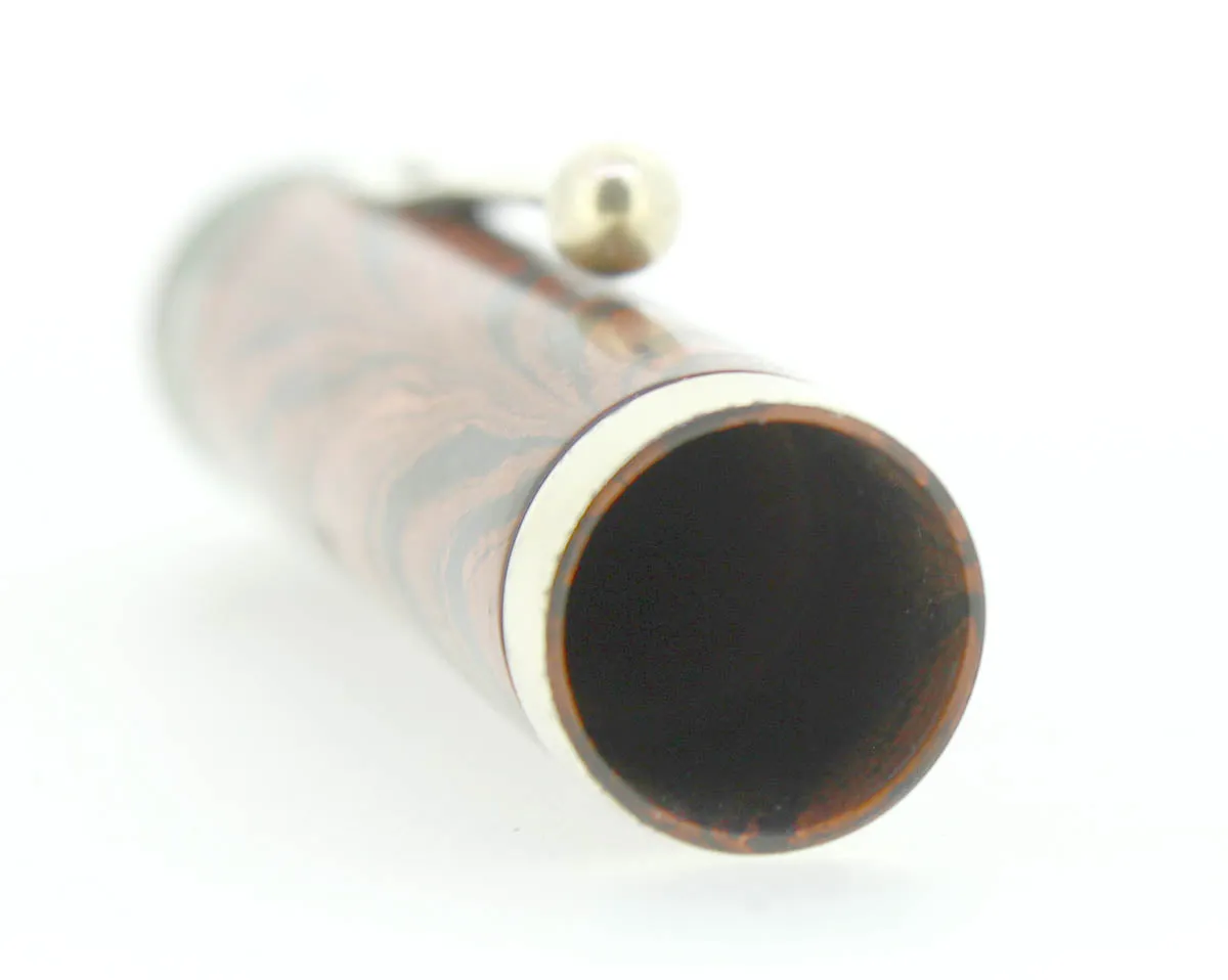 1920S WATERMAN #5 RED RIPPLE HARD RUBBER FOUNTAIN PEN CAP 18K GOLD FILLED TRIM
