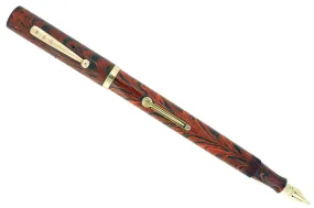 1920S WATERMAN #52 RED RIPPLE FOUNTAIN PEN XF-BBBB FLEX RARE MUSIC NIB RESTORED