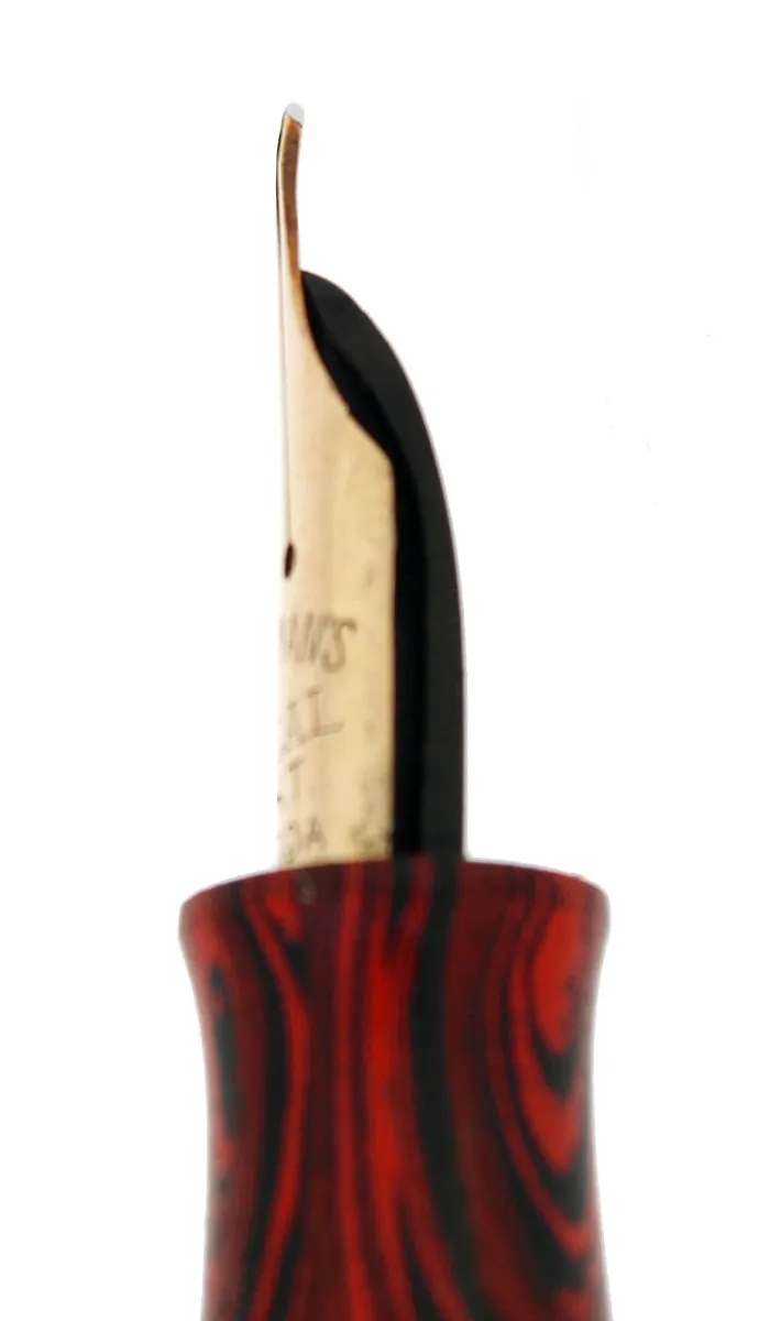 1920S WATERMAN #52 RED RIPPLE FOUNTAIN PEN XF-BBBB FLEX RARE MUSIC NIB RESTORED