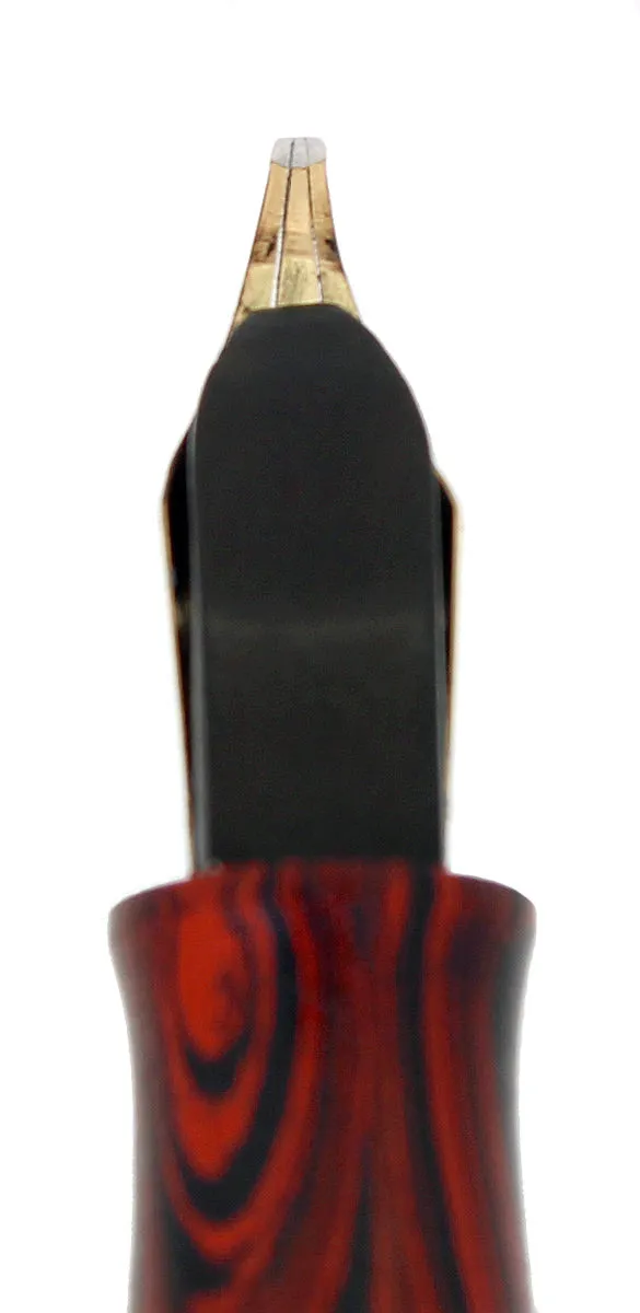 1920S WATERMAN #52 RED RIPPLE FOUNTAIN PEN XF-BBBB FLEX RARE MUSIC NIB RESTORED