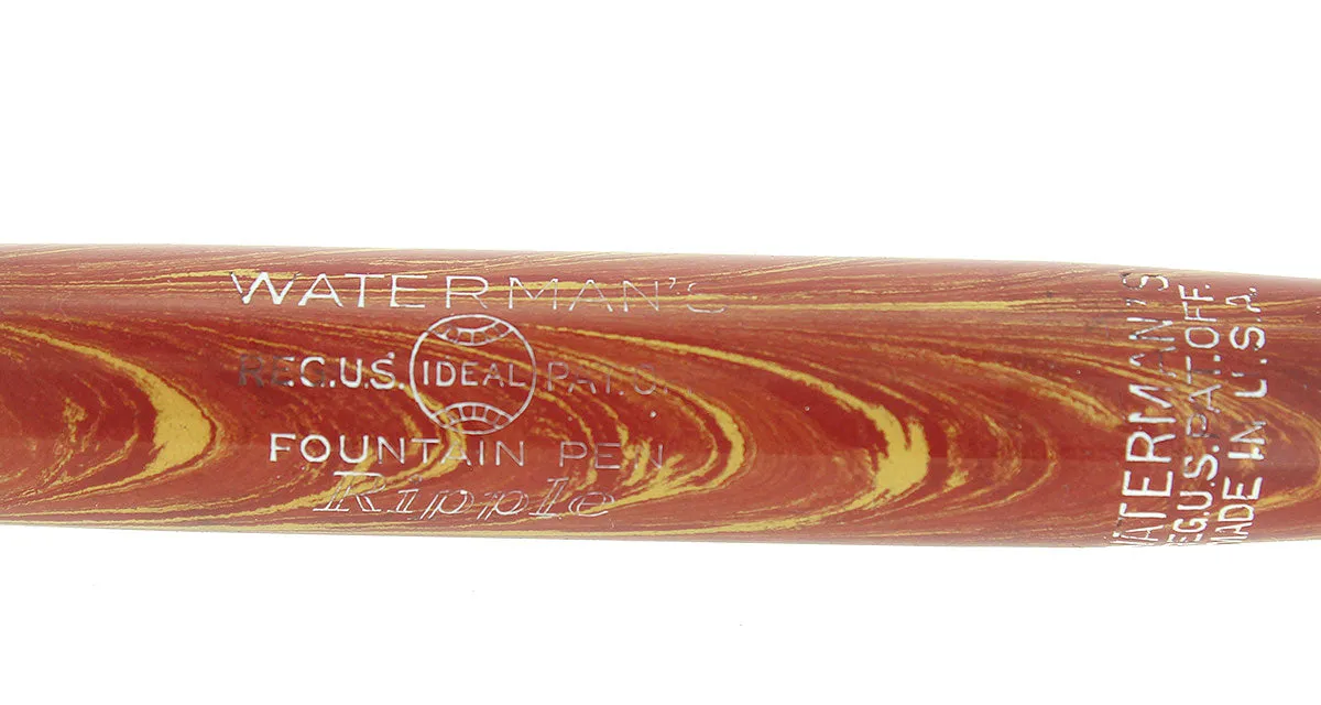 1920s WATERMAN 52V ROSE RIPPLE HARD RUBBER FOUNTAIN PEN BARREL SECTION FEED