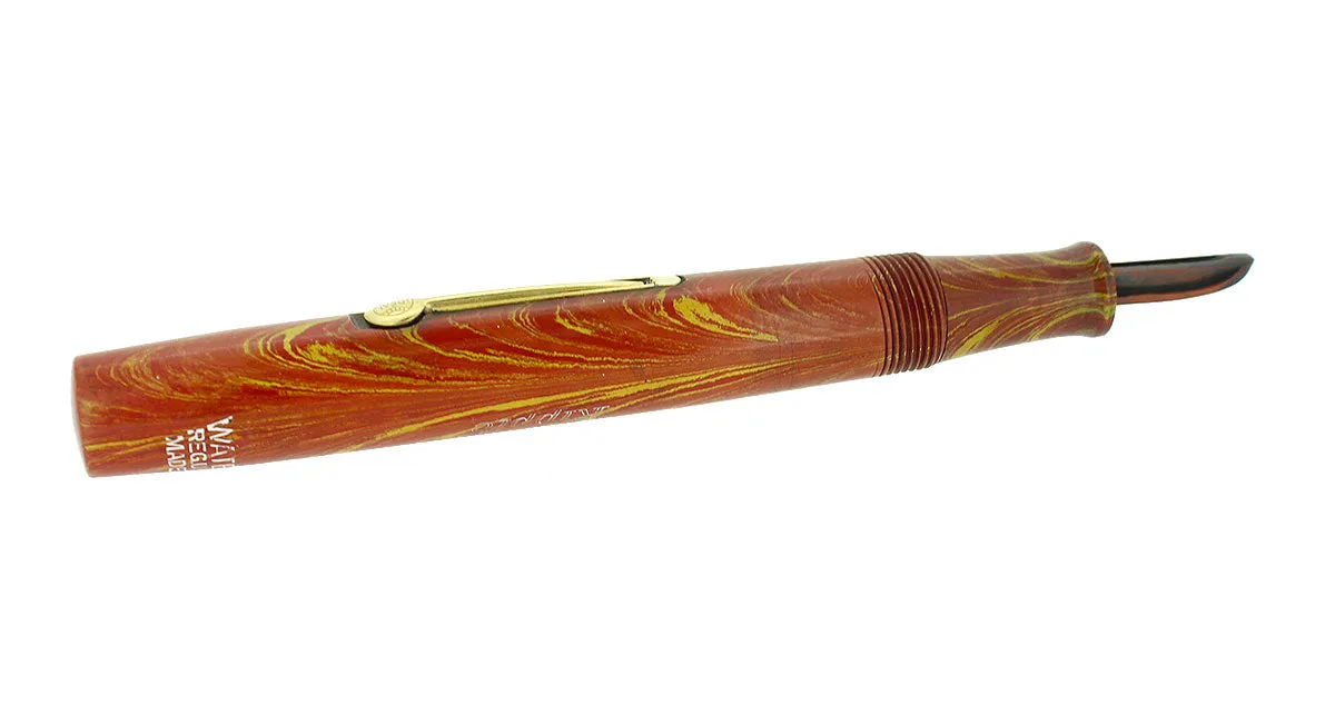 1920s WATERMAN 52V ROSE RIPPLE HARD RUBBER FOUNTAIN PEN BARREL SECTION FEED