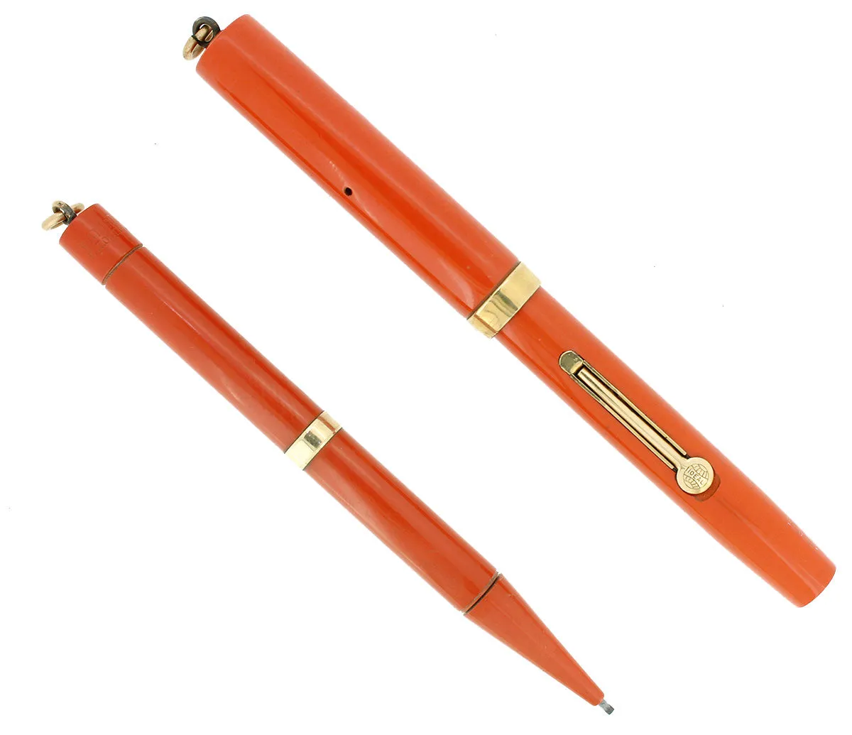 1920S WATERMAN CARDINAL 52 1/2V FOUNTAIN PEN AND PENCIL SET XF-BBB NIB RESTORED