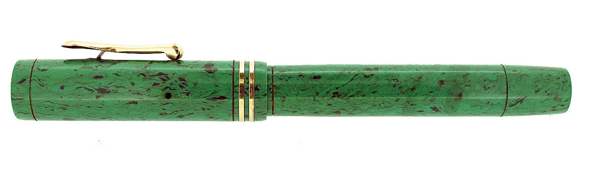 1927 CONKLIN SUB ENDURA OVERSIZE MEDIUM GREEN HARD RUBBER FOUNTAIN PEN RESTORED
