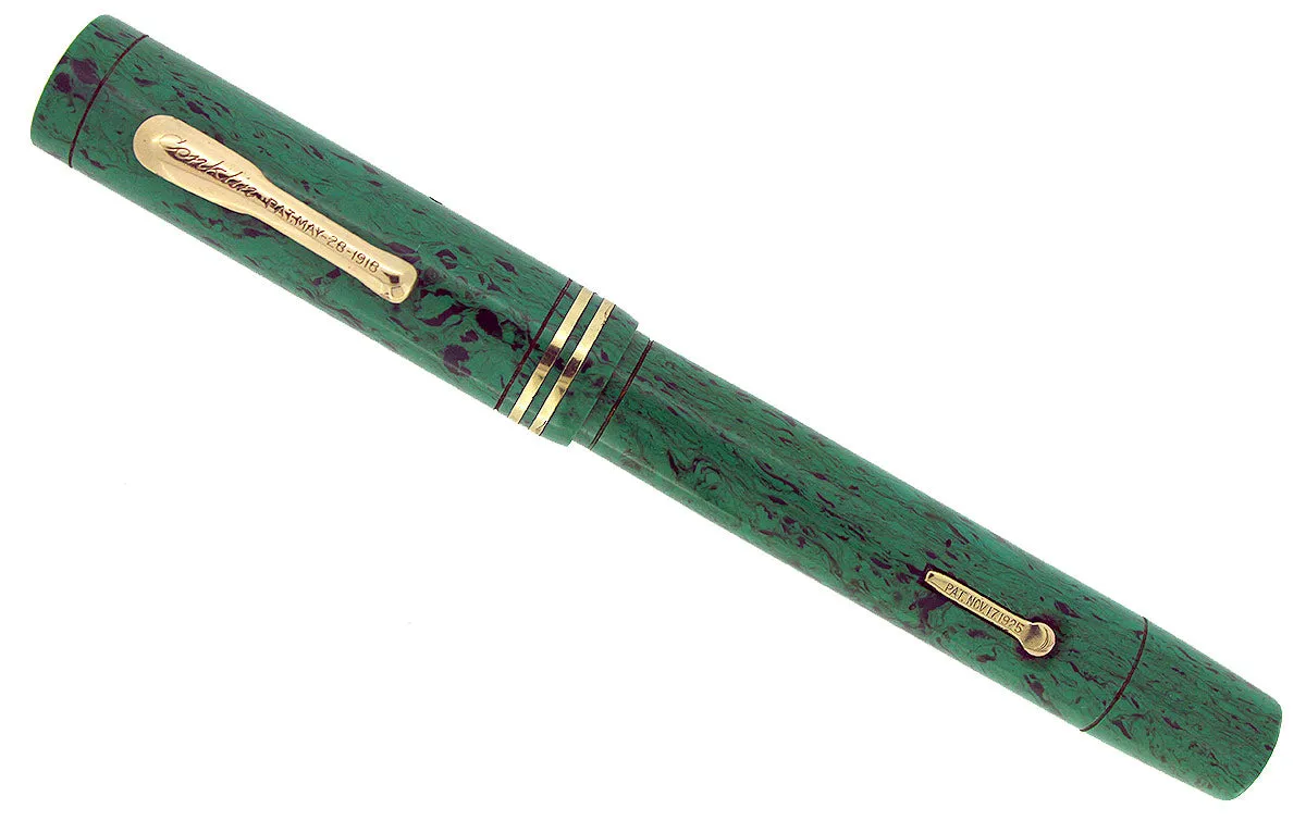 1927 CONKLIN SUB ENDURA OVERSIZE MEDIUM GREEN HARD RUBBER FOUNTAIN PEN RESTORED