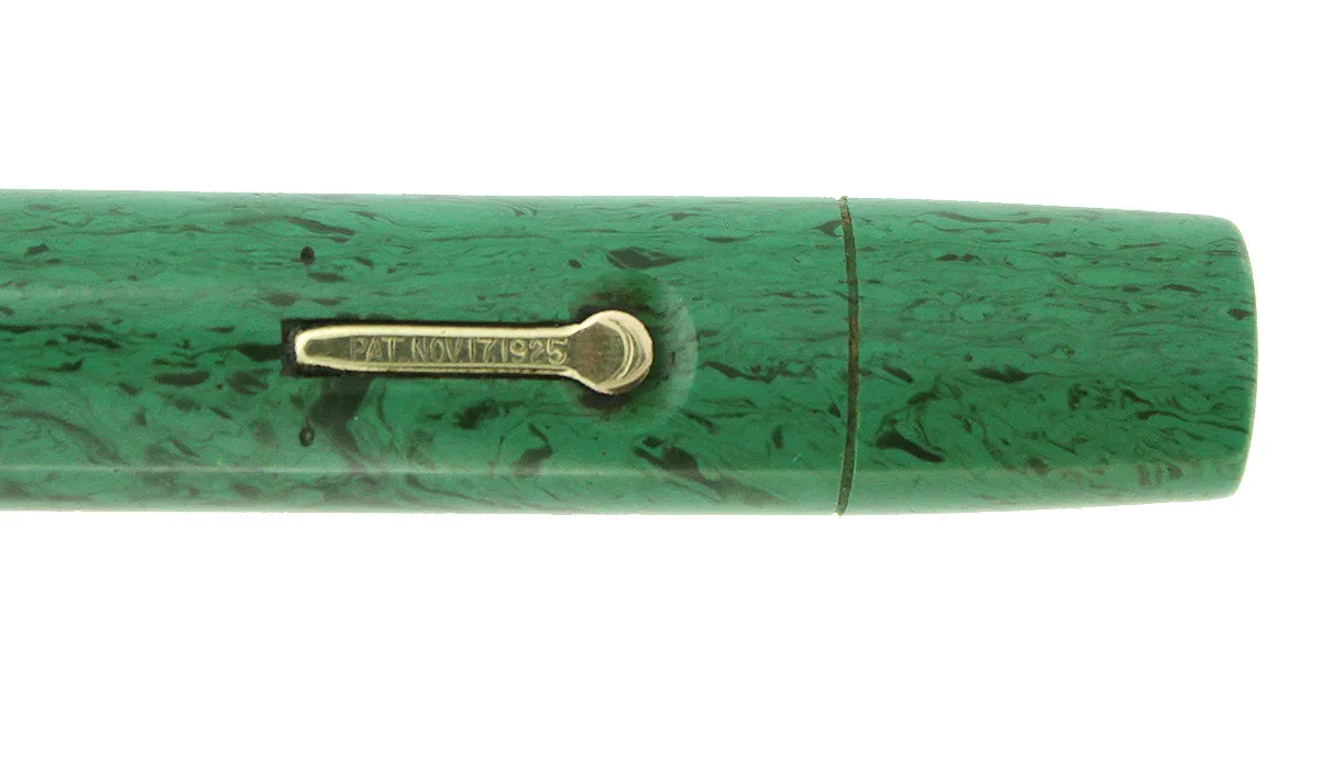 1927 CONKLIN SUB ENDURA OVERSIZE MEDIUM GREEN HARD RUBBER FOUNTAIN PEN RESTORED