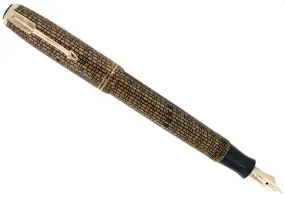 1936 PARKER GOLDEN WEB VACUMATIC DOUBLE JEWEL FOUNTAIN PEN F - BB NIB RESTORED