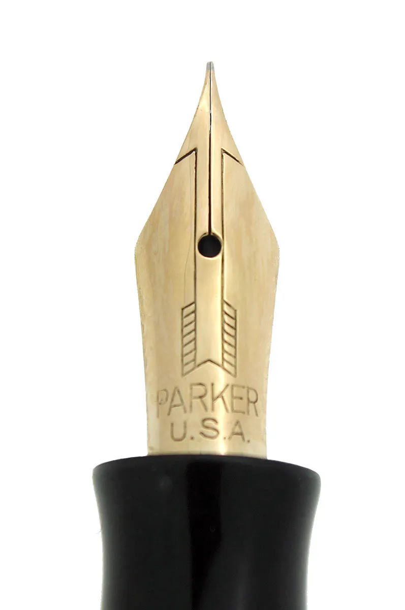 1937 PARKER GOLDEN WEB DOUBLE JEWEL VACUMATIC FOUNTAIN PEN M-B FLEX NIB RESTORED