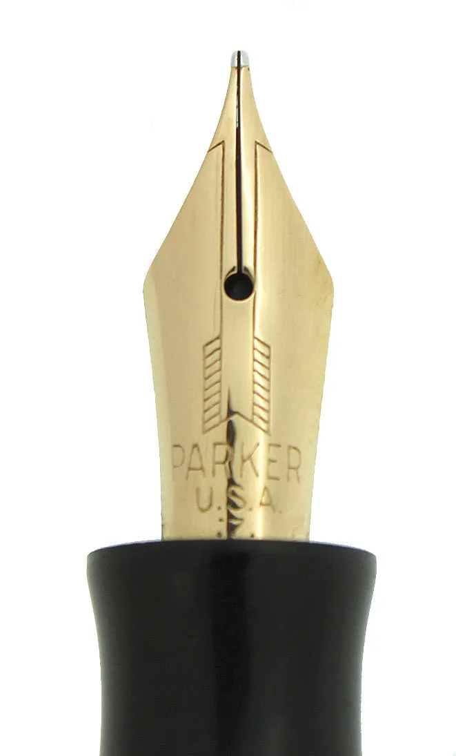 1937 PARKER ROYAL CHALLENGER BURGUNDY SWORD CLIP LARGE SIZE FOUNTAIN PEN RESTORED