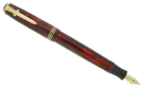 1937 PARKER ROYAL CHALLENGER BURGUNDY SWORD CLIP LARGE SIZE FOUNTAIN PEN RESTORED