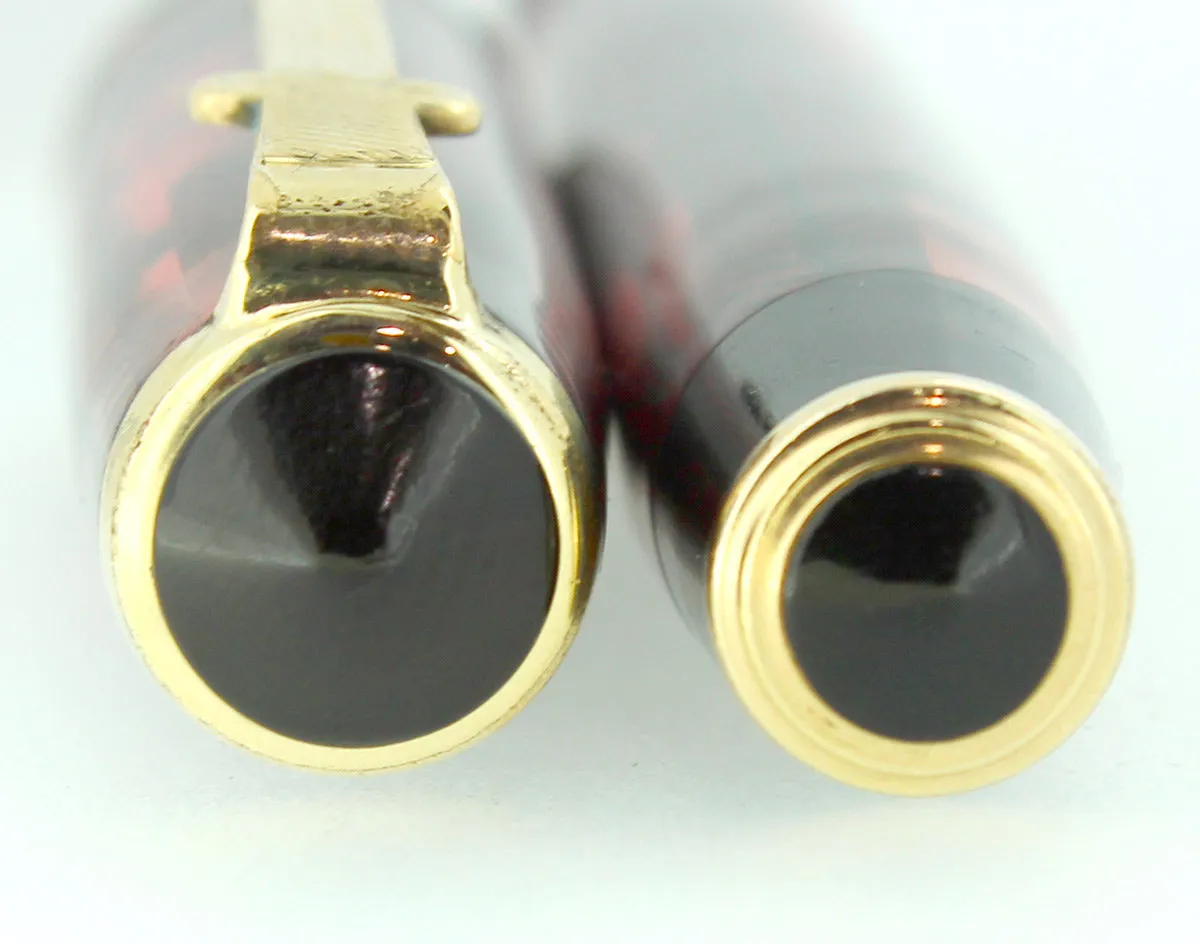 1937 PARKER ROYAL CHALLENGER BURGUNDY SWORD CLIP LARGE SIZE FOUNTAIN PEN RESTORED