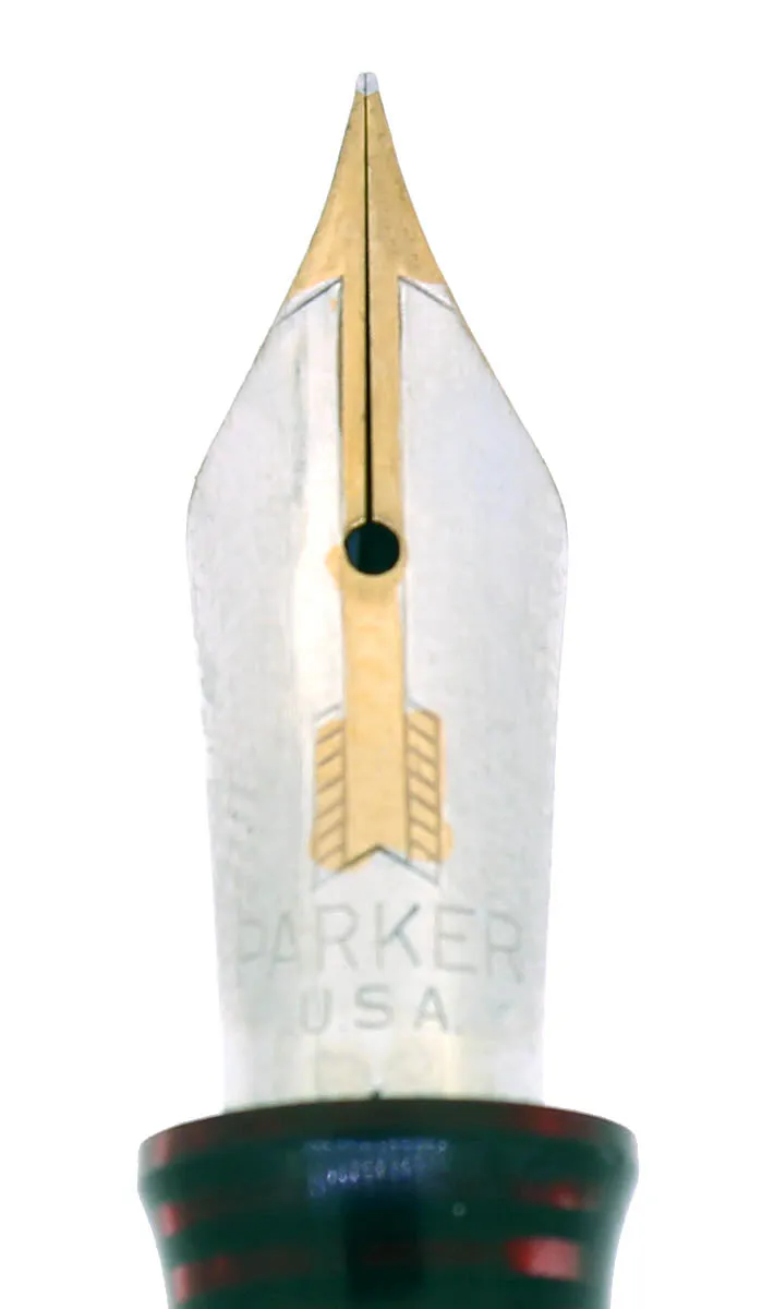1938 PARKER BURGUNDY PEARL MAJOR VACUMATIC DOUBLE JEWEL FOUNTAIN PEN RESTORED