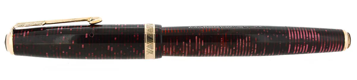 1938 PARKER BURGUNDY PEARL MAJOR VACUMATIC DOUBLE JEWEL FOUNTAIN PEN RESTORED
