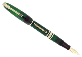 1939 FIRST YEAR GREEN WATERMAN 100 YEAR FOUNTAIN PEN F-BB SEMI-FLEX NIB RESTORED