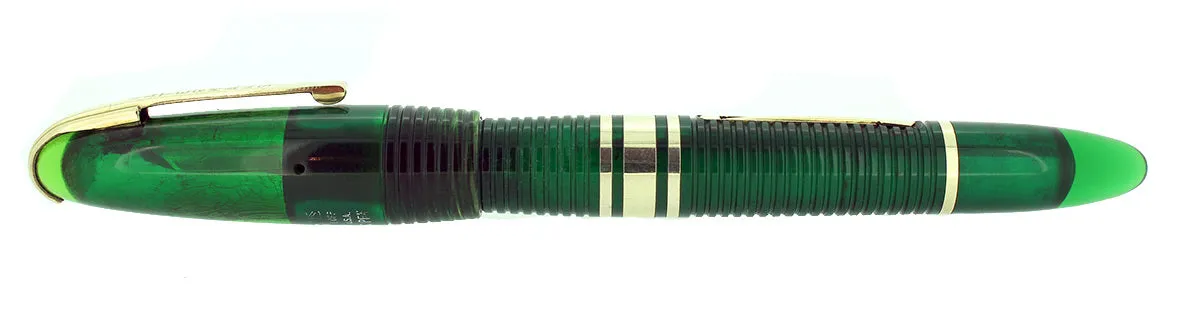 1939 FIRST YEAR GREEN WATERMAN 100 YEAR FOUNTAIN PEN F-BB SEMI-FLEX NIB RESTORED