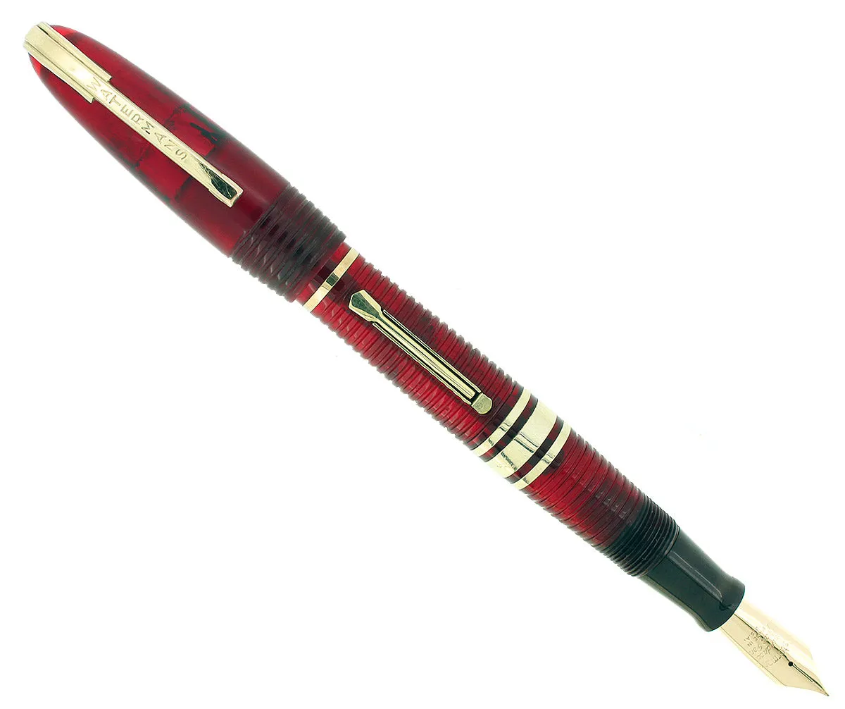 1939 FIRST YEAR RED LUCITE WATERMAN 100 YEAR FOUNTAIN PEN XF-M NIB RESTORED