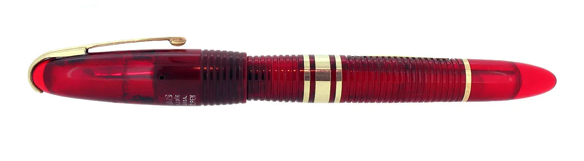1939 FIRST YEAR RED LUCITE WATERMAN 100 YEAR FOUNTAIN PEN XF-M NIB RESTORED