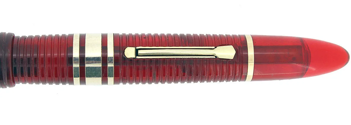 1939 FIRST YEAR RED LUCITE WATERMAN 100 YEAR FOUNTAIN PEN XF-M NIB RESTORED