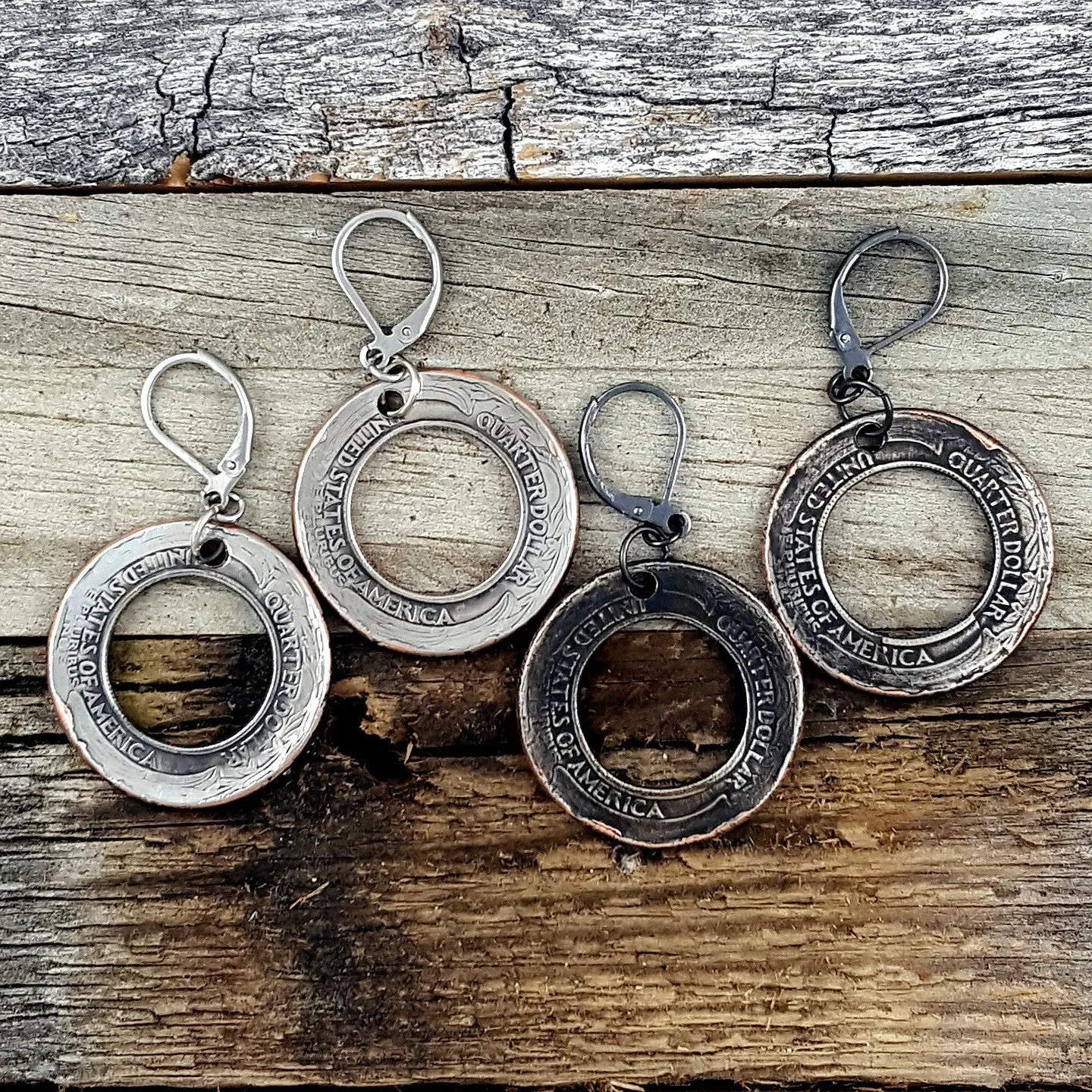 1965-1998 Inside Out Quarter Coin Earrings