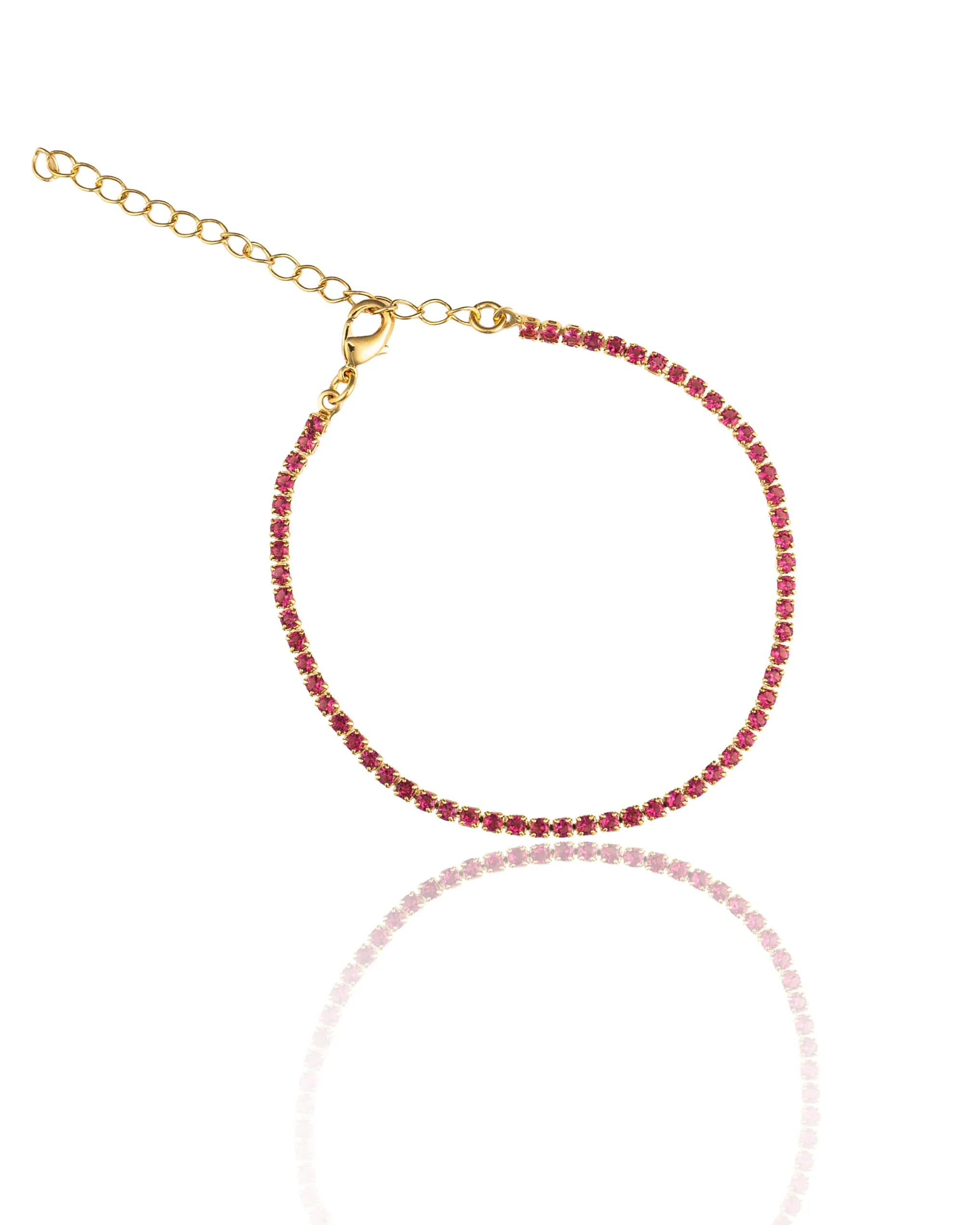 2mm Zirconia Colored Tennis Bracelet, 11 colors (I100)
