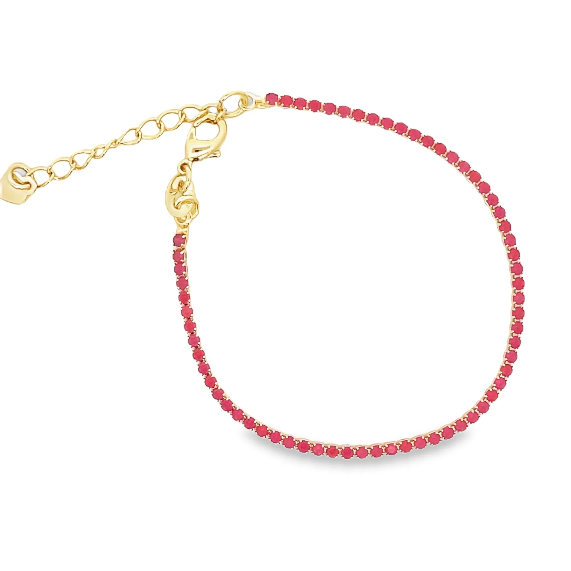 2mm Zirconia Colored Tennis Bracelet, 11 colors (I100)