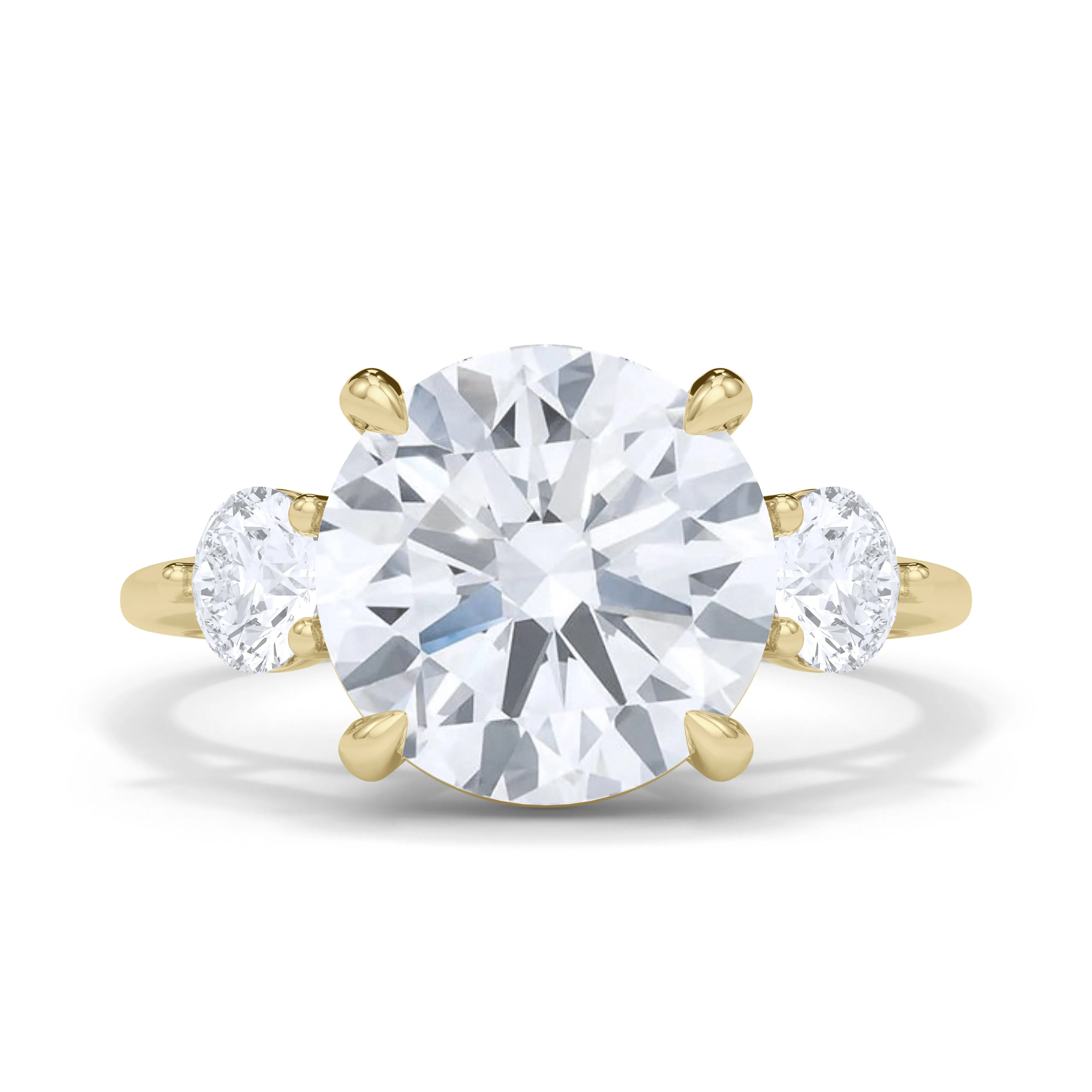 3-Stone Solitaire Round Cut Diamond Ring