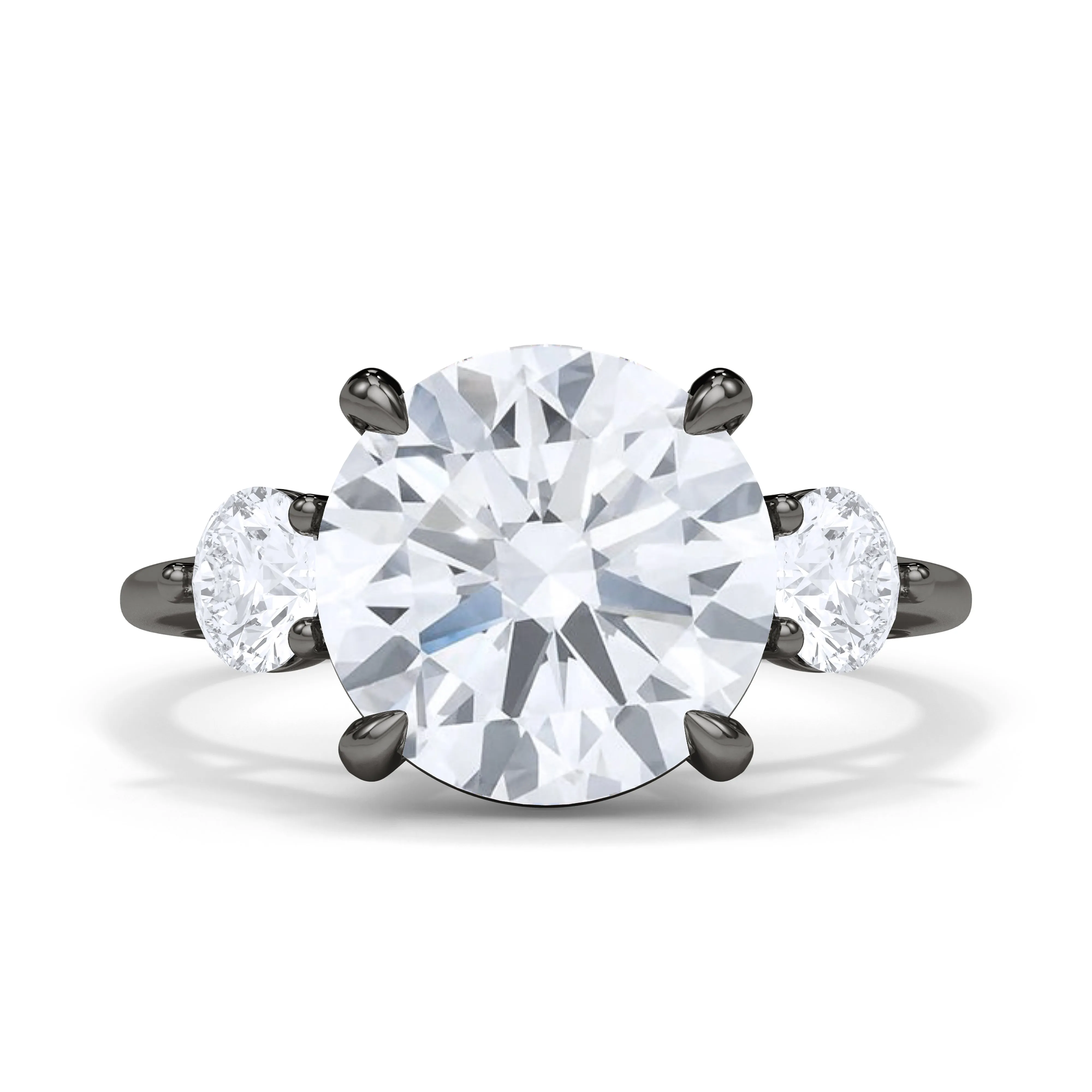 3-Stone Solitaire Round Cut Diamond Ring