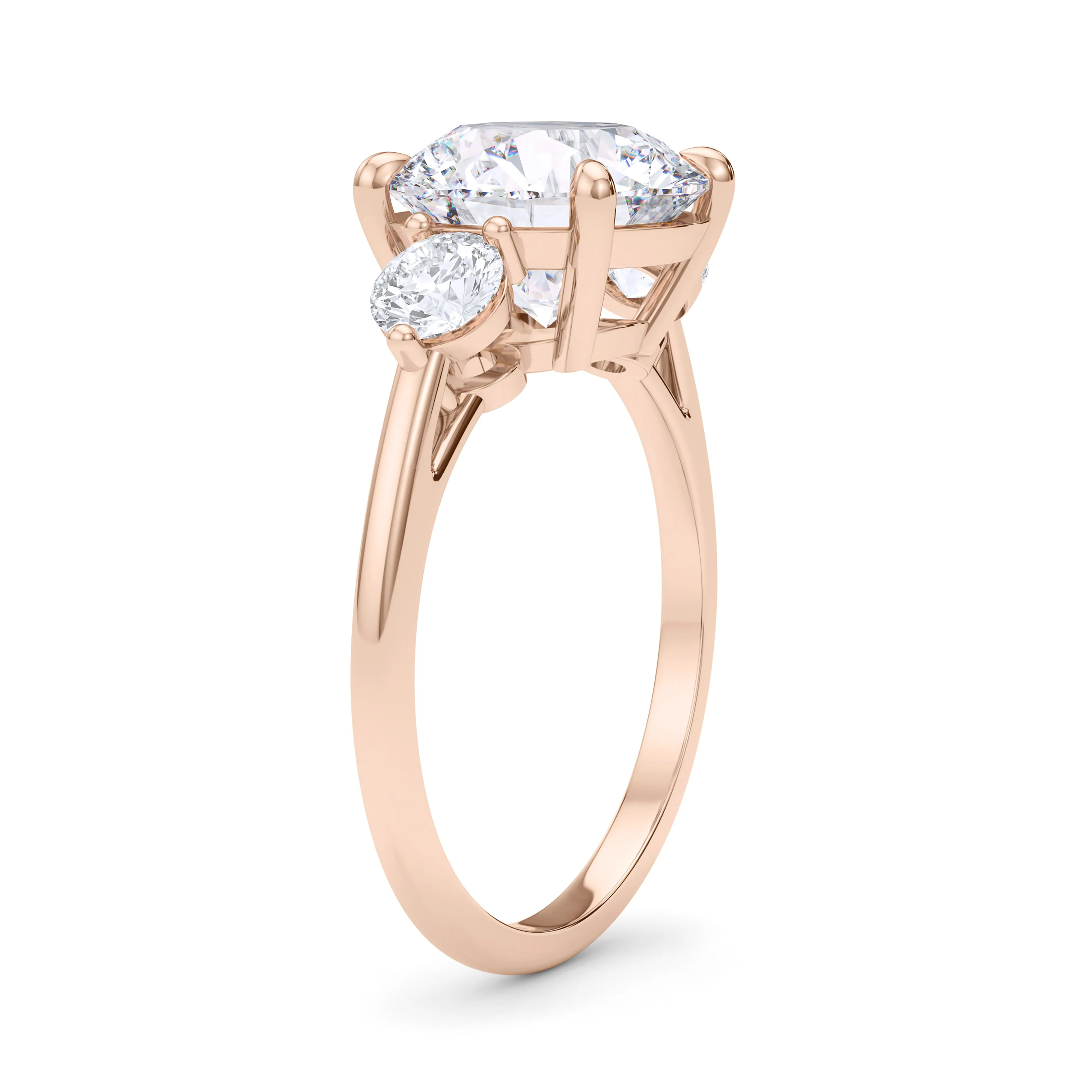 3-Stone Solitaire Round Cut Diamond Ring