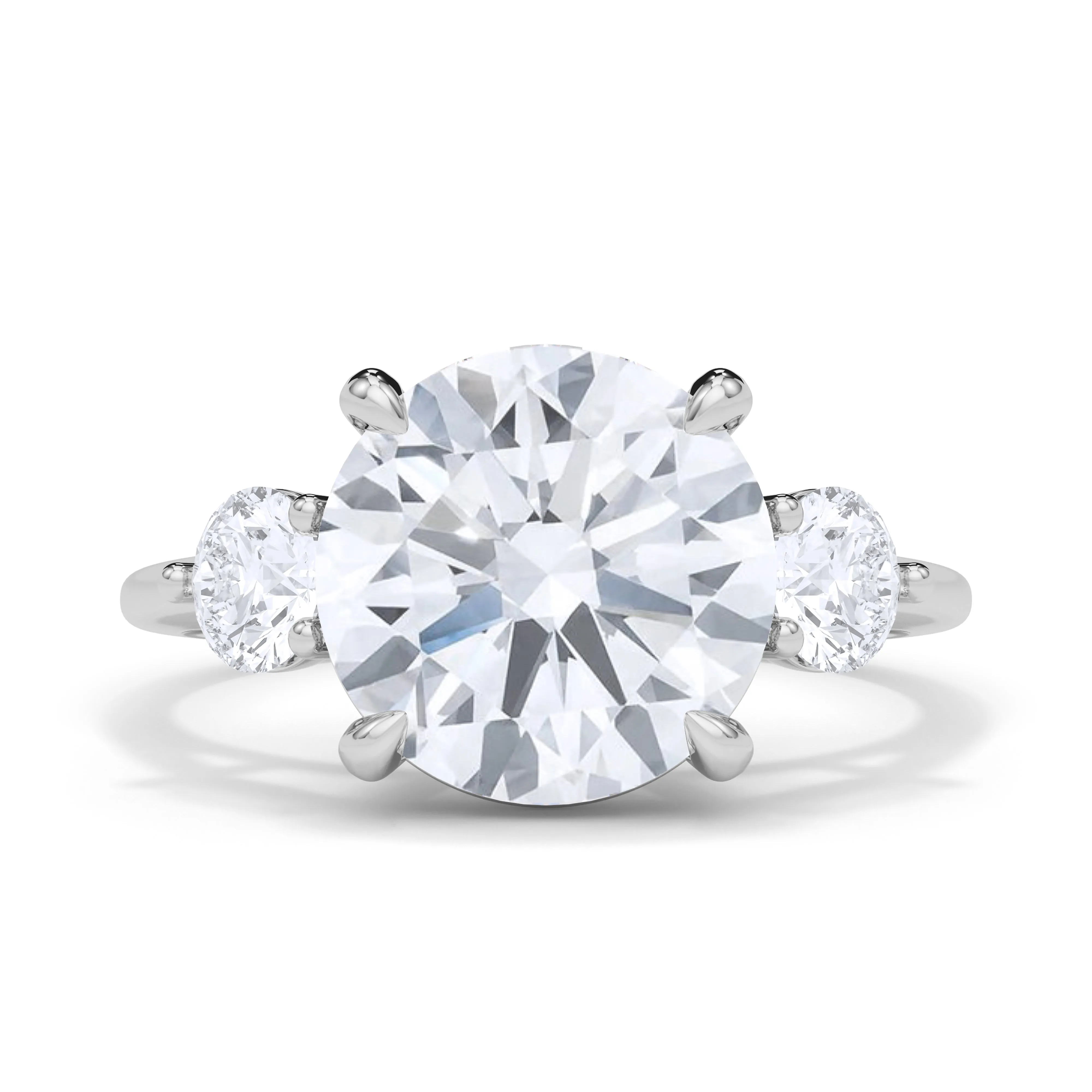 3-Stone Solitaire Round Cut Diamond Ring