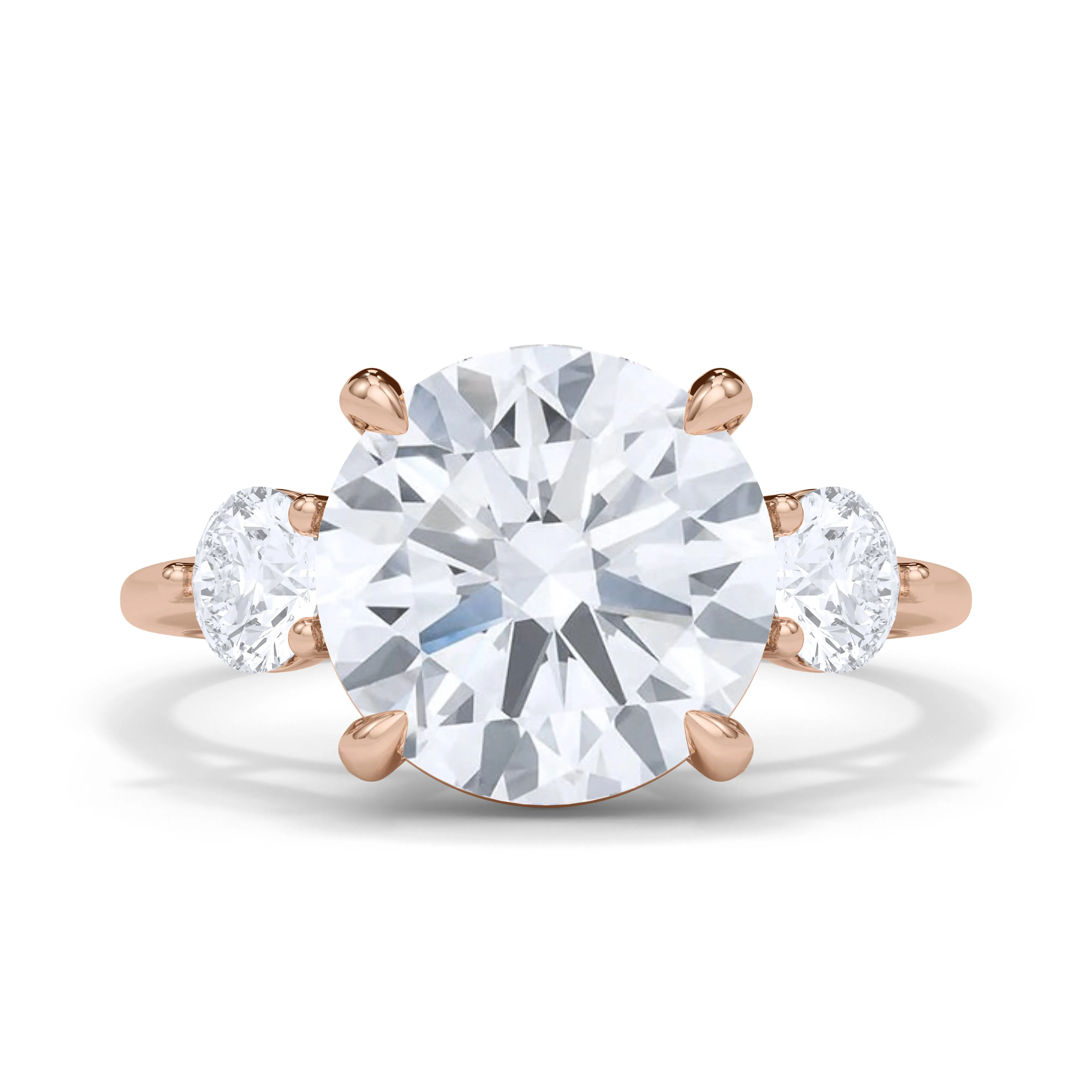3-Stone Solitaire Round Cut Diamond Ring