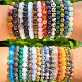 8 mm Gemstone Beaded Bracelet