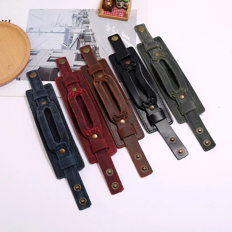 Accessories Vintage Punk Style Cattle Leather Bracelet Simple Multi-Layer Ornament European and American Leather Bracelet