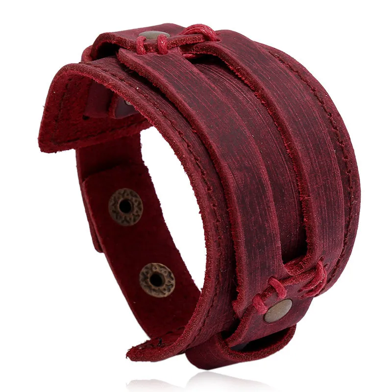 Accessories Vintage Punk Style Cattle Leather Bracelet Simple Multi-Layer Ornament European and American Leather Bracelet