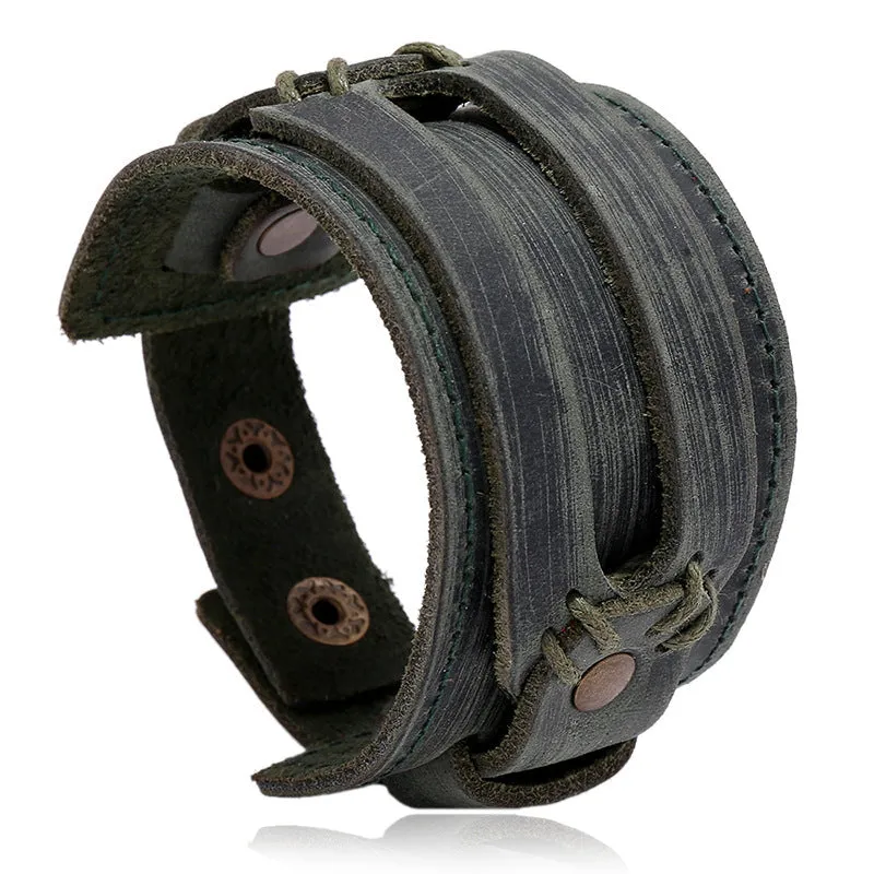 Accessories Vintage Punk Style Cattle Leather Bracelet Simple Multi-Layer Ornament European and American Leather Bracelet