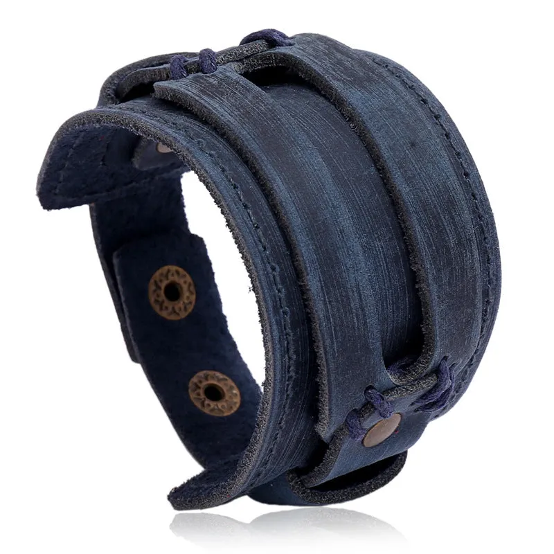 Accessories Vintage Punk Style Cattle Leather Bracelet Simple Multi-Layer Ornament European and American Leather Bracelet