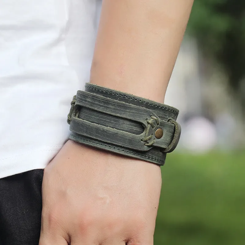 Accessories Vintage Punk Style Cattle Leather Bracelet Simple Multi-Layer Ornament European and American Leather Bracelet