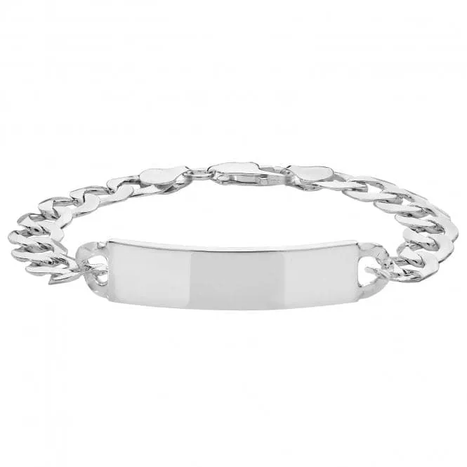 Acotis Silver Id Bracelet Men's Flat Open Curb G2457