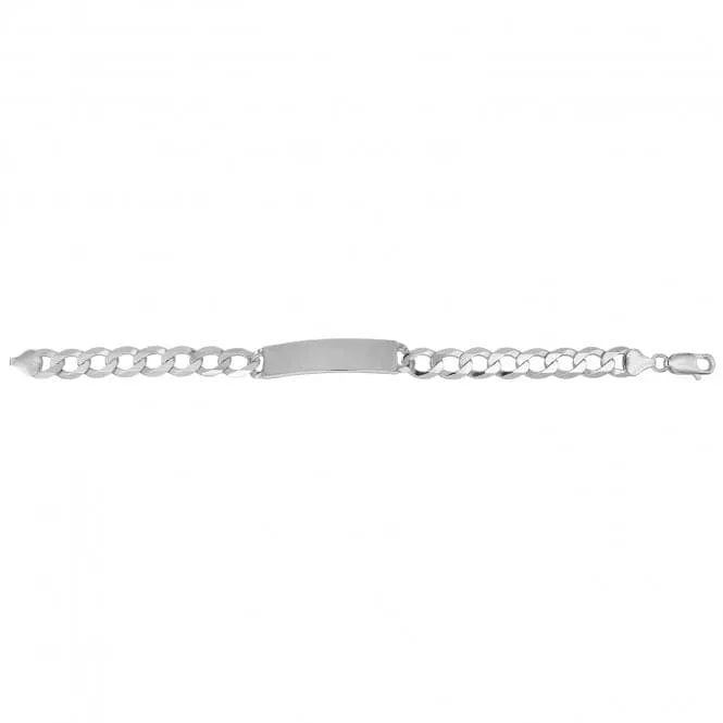 Acotis Silver Id Bracelet Men's Flat Open Curb G2457