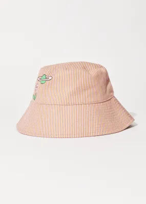 AFENDS Unisex Night Shade - Bucket Hat - Mustard Stripe