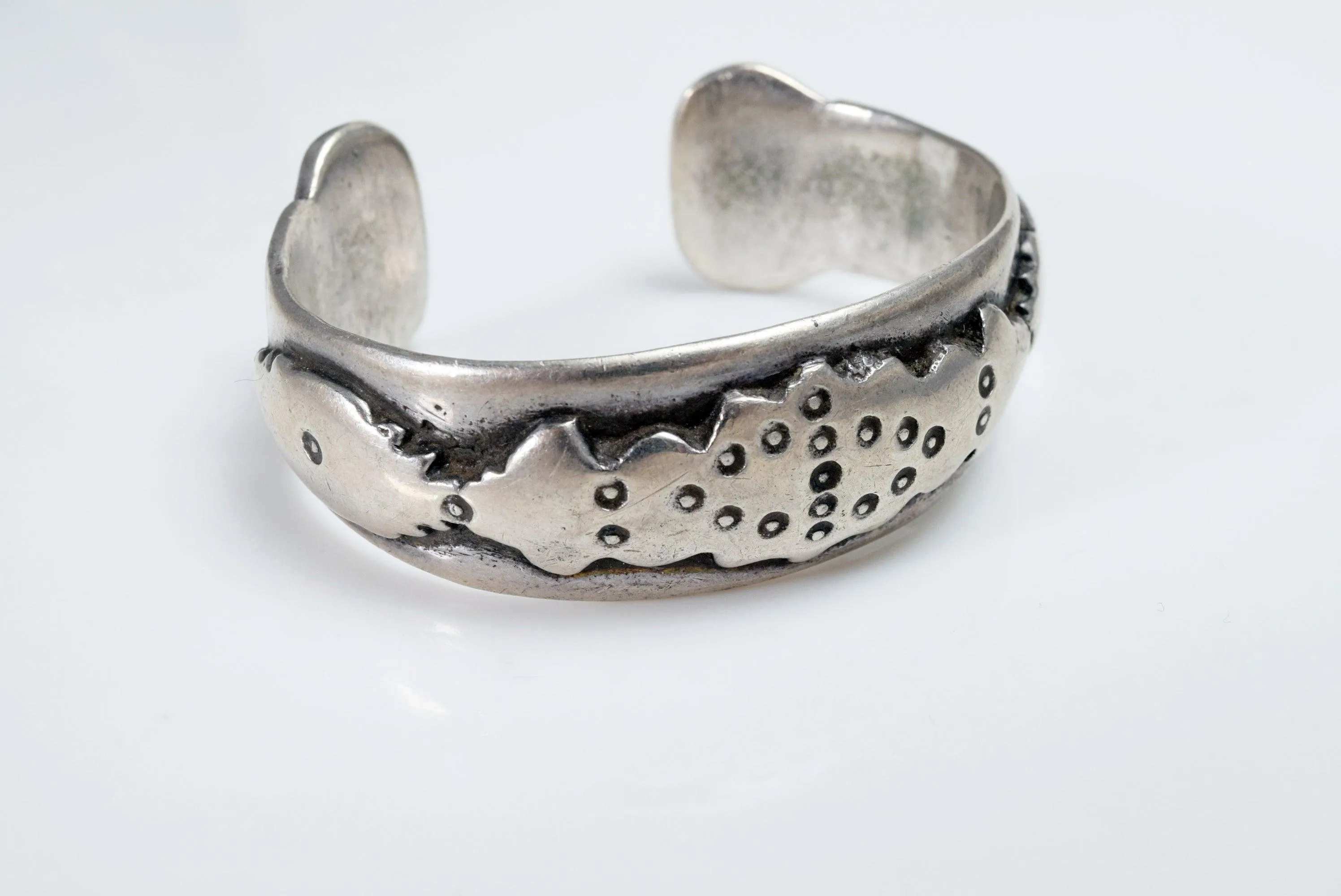 Antique Silver Uzbek Cuff Bracelet