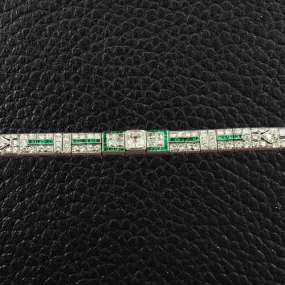 Art Deco Emerald & Diamond Bracelet